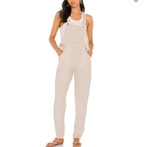 NWT WeWoreWhat basic Linen Overall in Natural